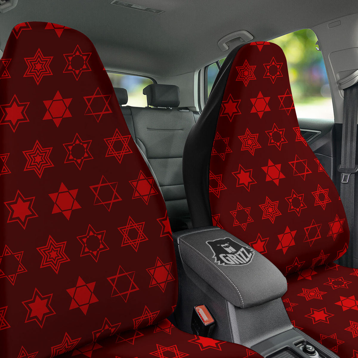Star Of David Geometric Print Car Seat Covers-grizzshop