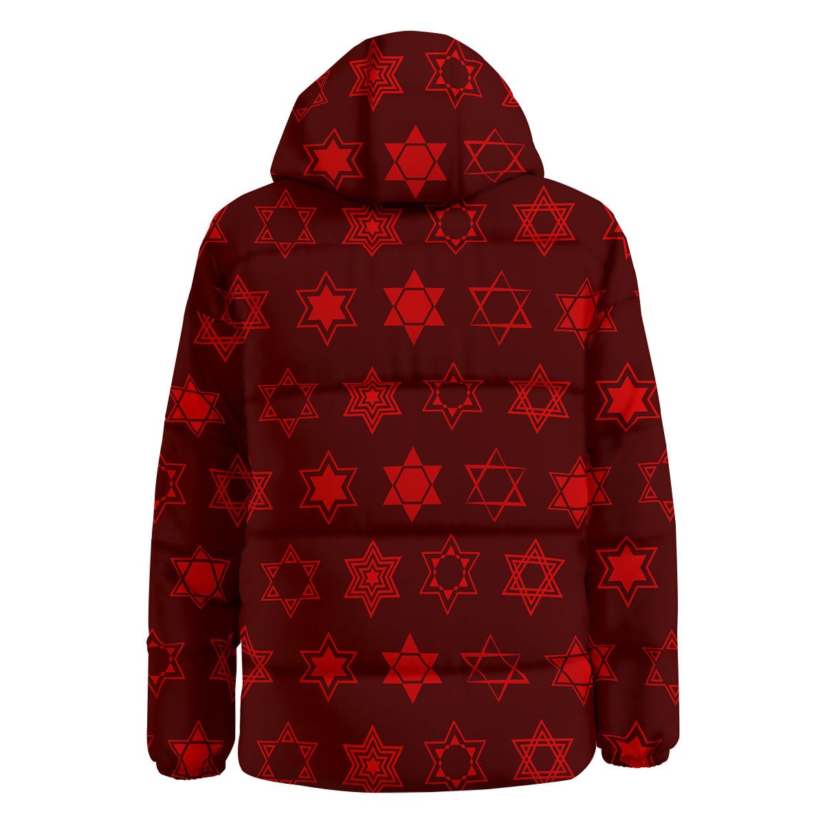 Star Of David Geometric Print Down Jacket-grizzshop