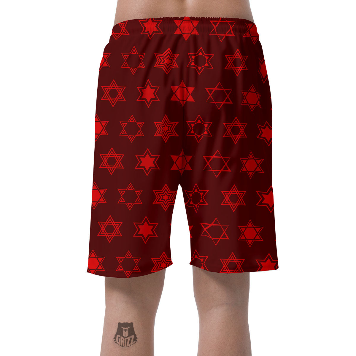 Star Of David Geometric Print Men's Shorts-grizzshop