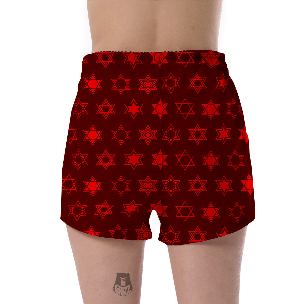 Star Of David Geometric Print Women's Shorts-grizzshop