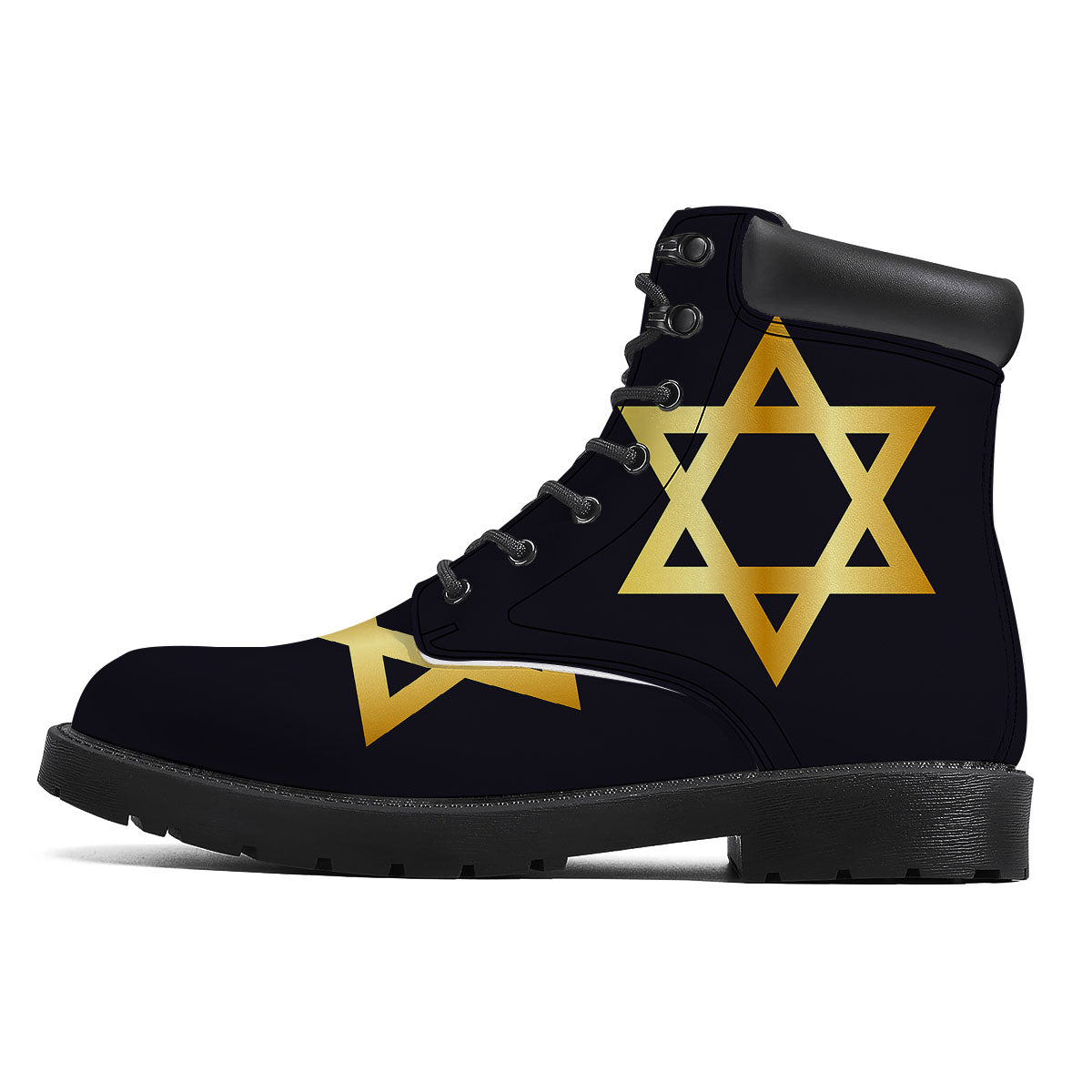 Star Of David Golden Print Boots-grizzshop