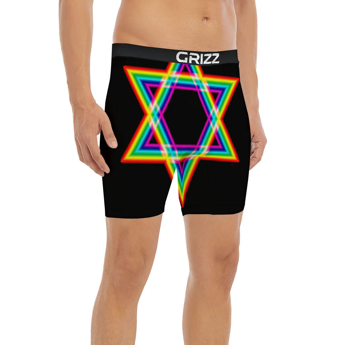 Star Of David Rainbow Print Boxer Briefs-grizzshop