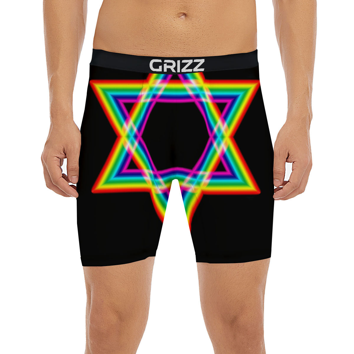 Star Of David Rainbow Print Boxer Briefs-grizzshop
