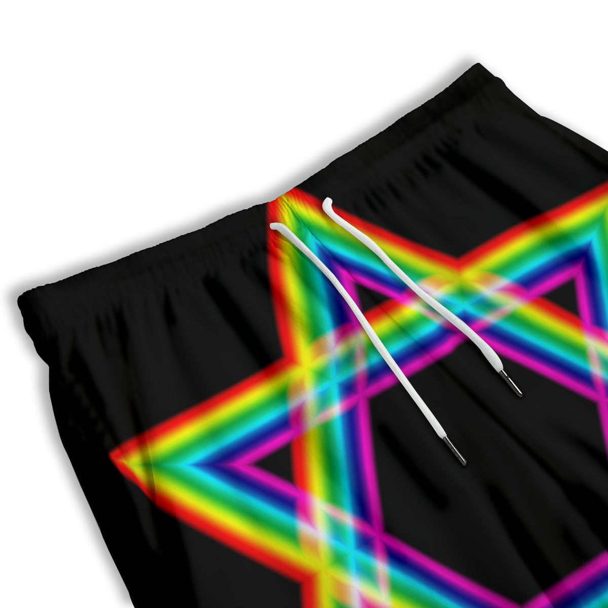 Star Of David Rainbow Print Men's Athletic Shorts