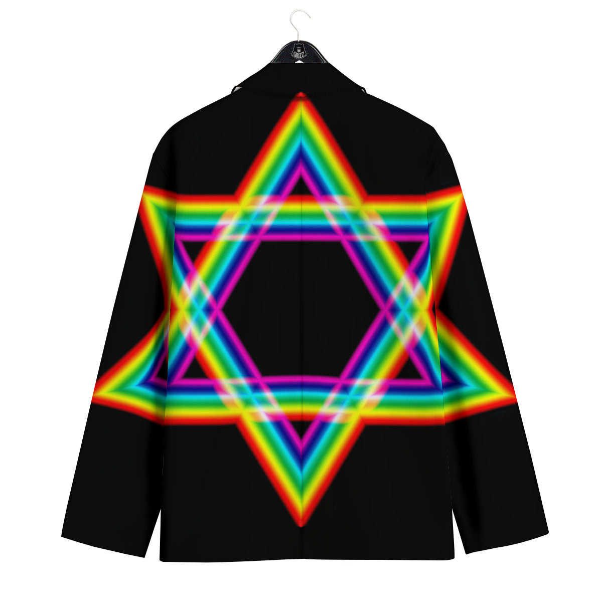 Star Of David Rainbow Print Men's Sport Coat-grizzshop