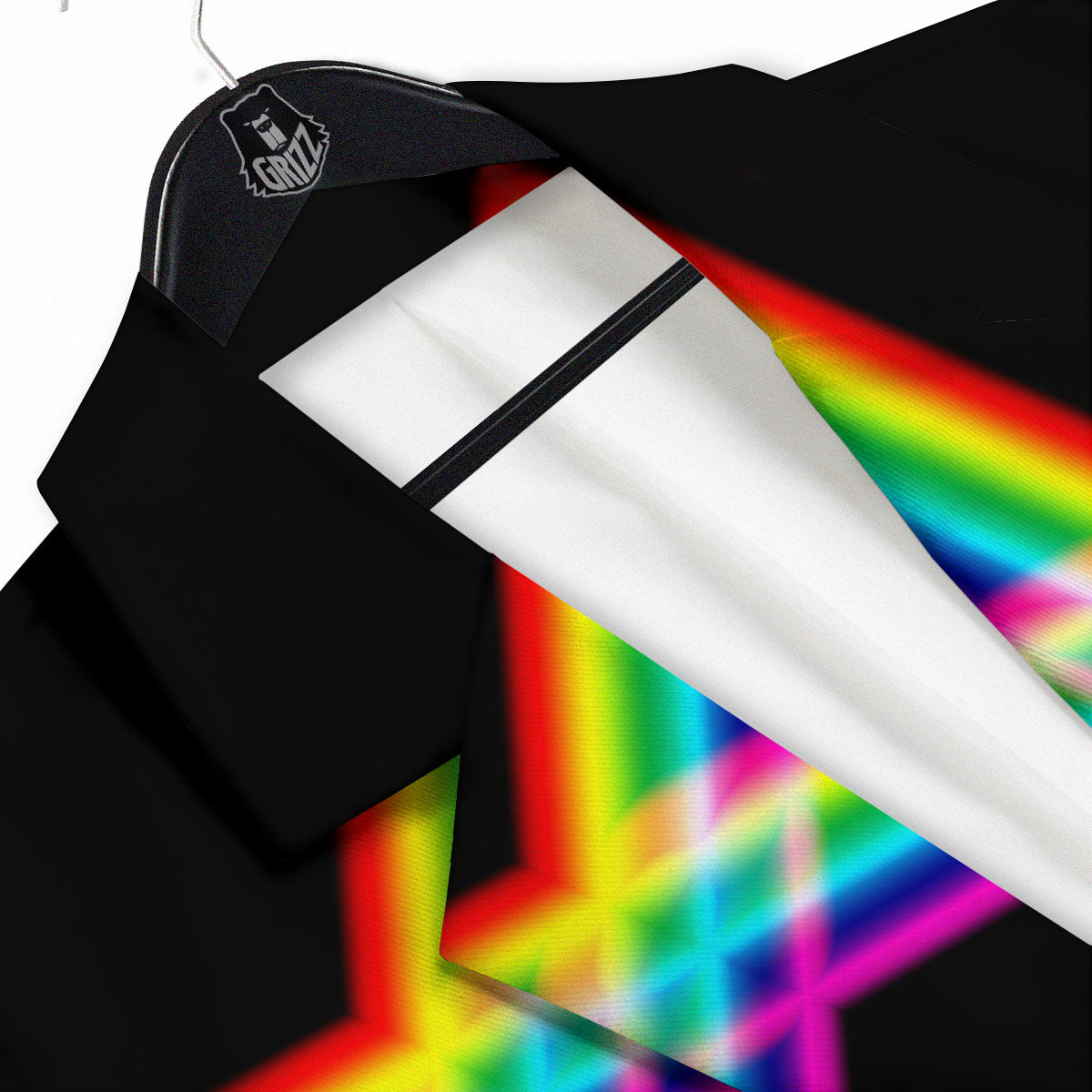 Star Of David Rainbow Print Men's Sport Coat-grizzshop