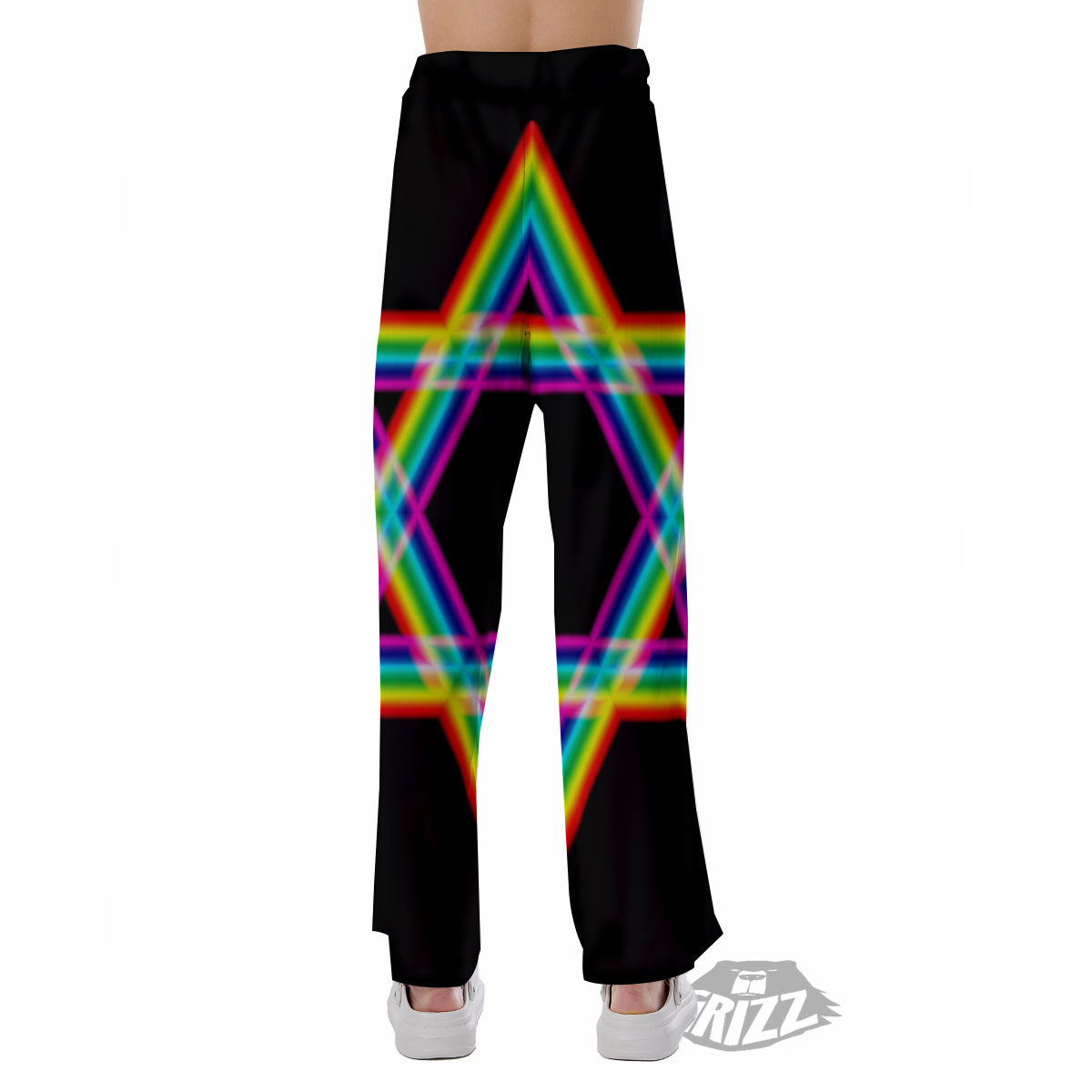 Star Of David Rainbow Print Pajama Pants-grizzshop