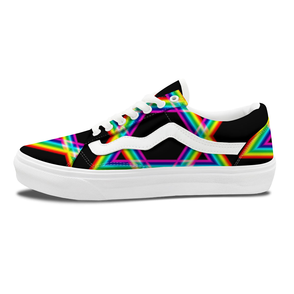 Star Of David Rainbow Print Skate Shoes-grizzshop