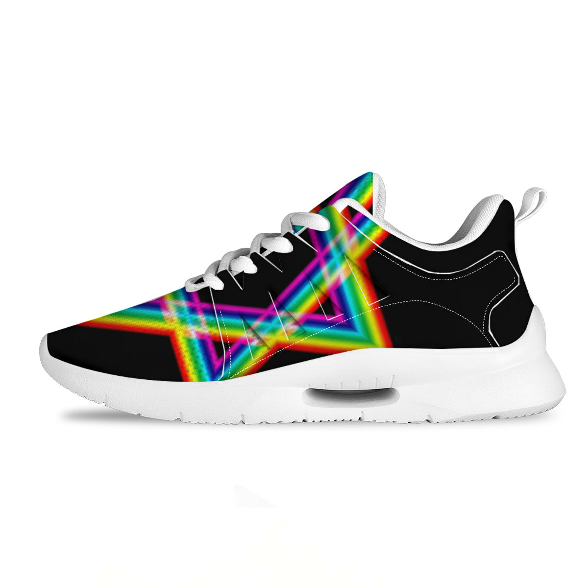 Star Of David Rainbow Print Tennis Shoes-grizzshop