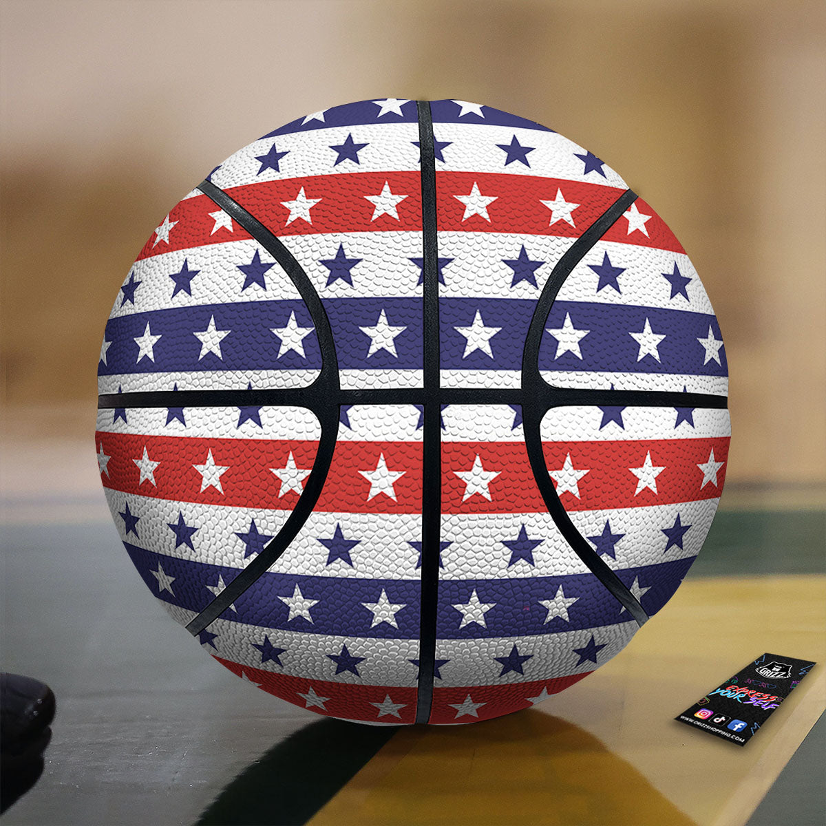 Star USA Patriotic Print Pattern Basketball