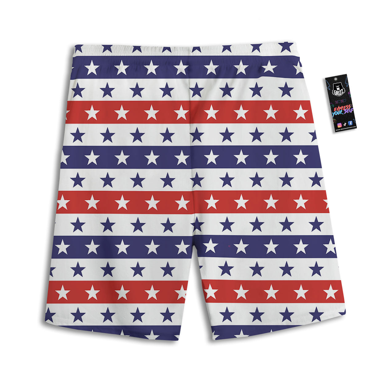 Star USA Patriotic Print Pattern Men's Athletic Shorts