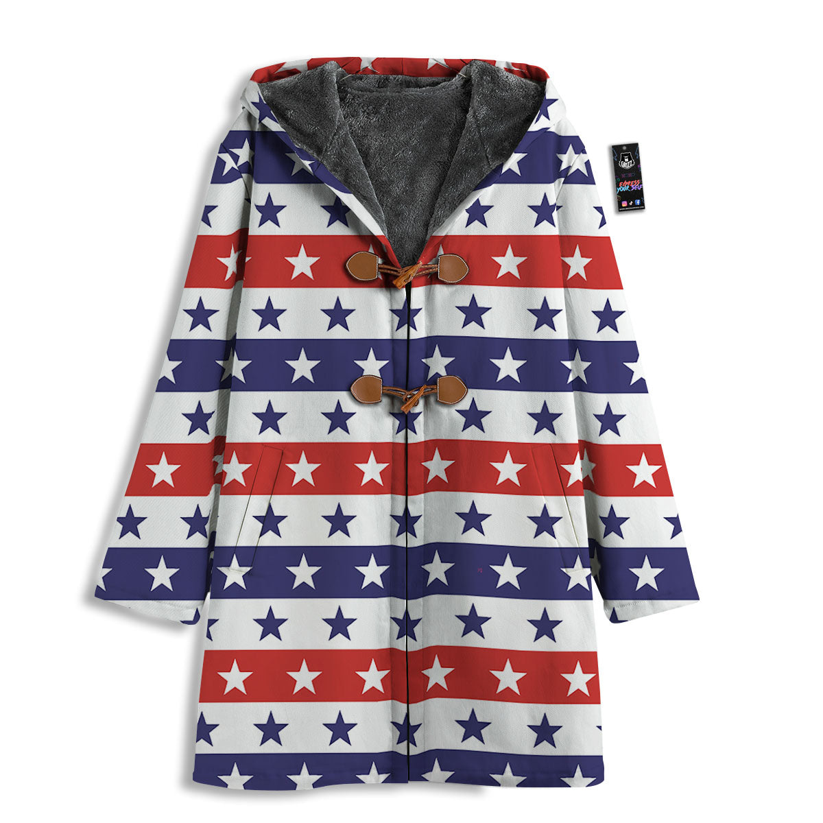 Star USA Patriotic Print Pattern Men's Windbreaker Jacket-grizzshop