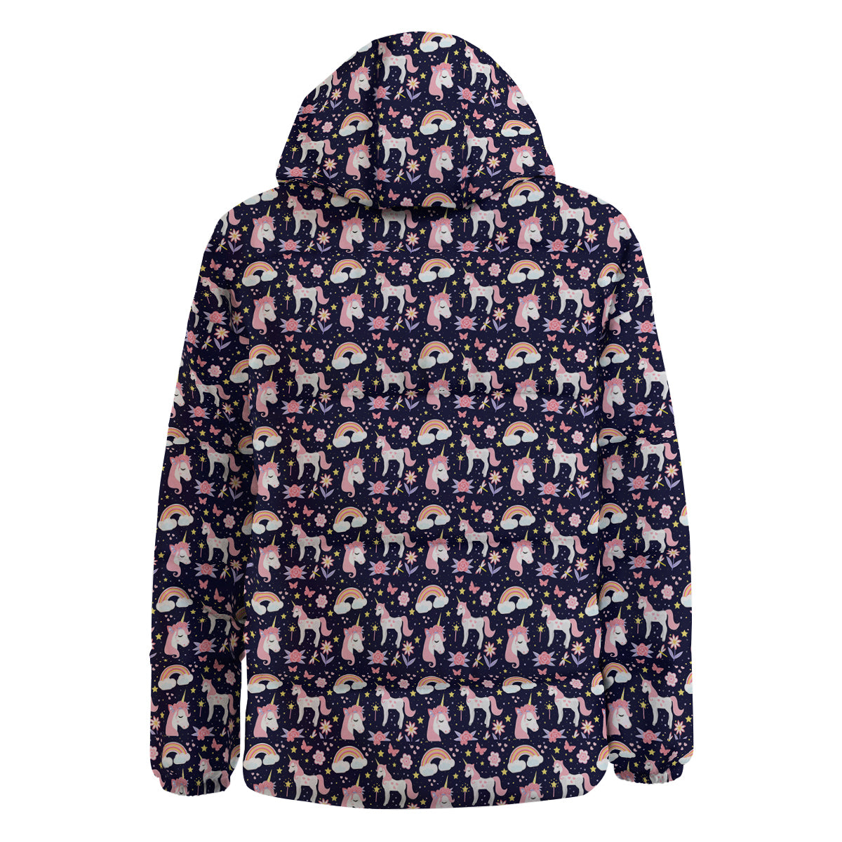 Star Unicorn Cute Night Print Pattern Down Jacket-grizzshop