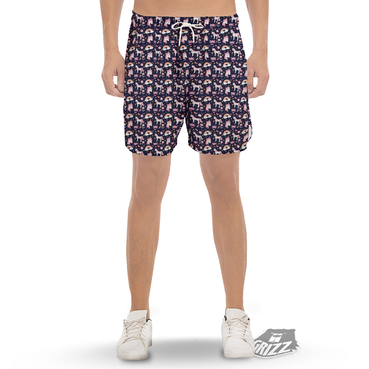 Star Unicorn Cute Night Print Pattern Men's Gym Shorts-grizzshop