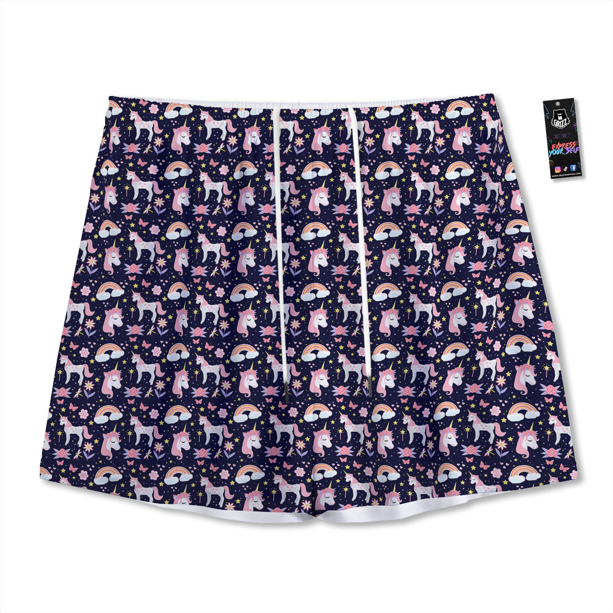 Star Unicorn Cute Night Print Pattern Mesh Shorts