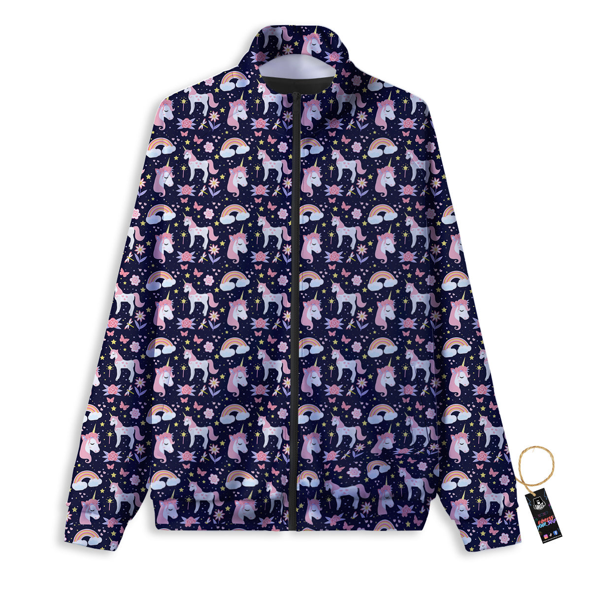Star Unicorn Cute Night Print Pattern Track Jacket-grizzshop