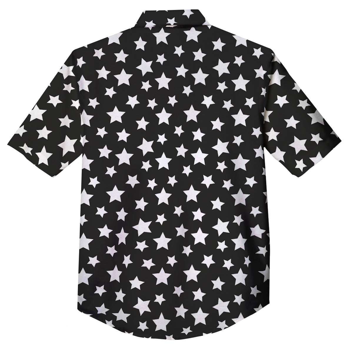 Star White And Black Print Pattern Button Up Shirt-grizzshop
