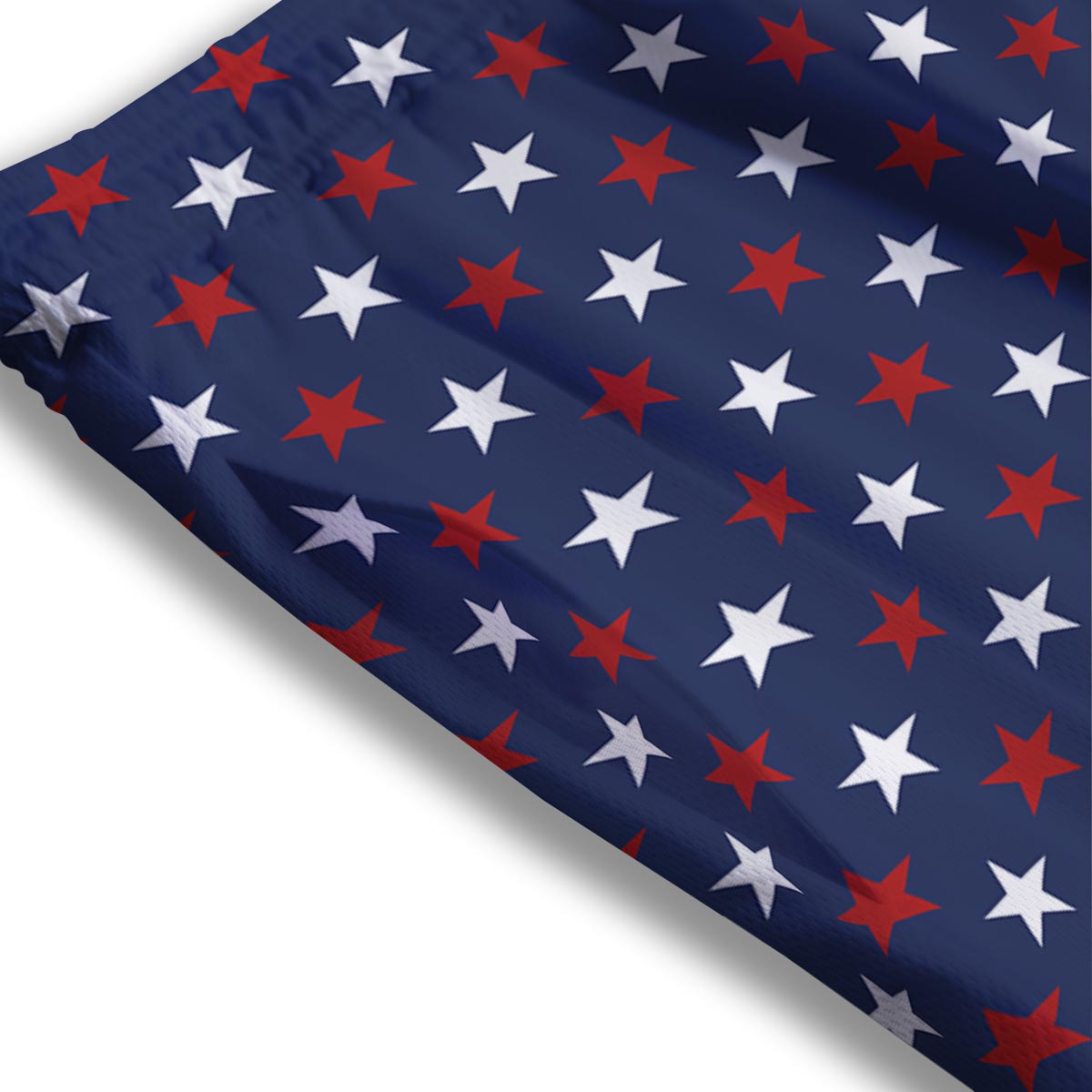 Star White And Red Print Pattern Mesh Shorts