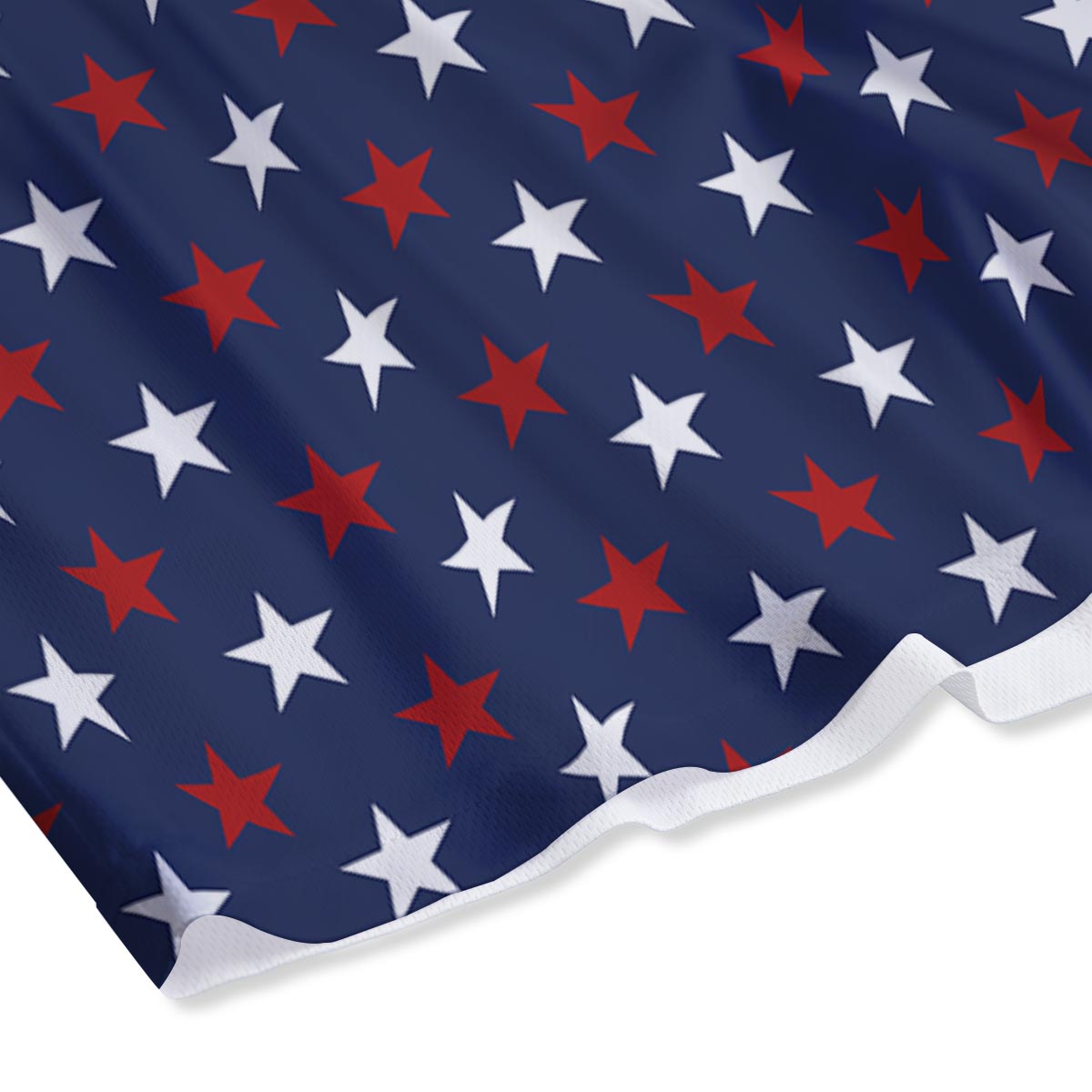 Star White And Red Print Pattern Mesh Shorts