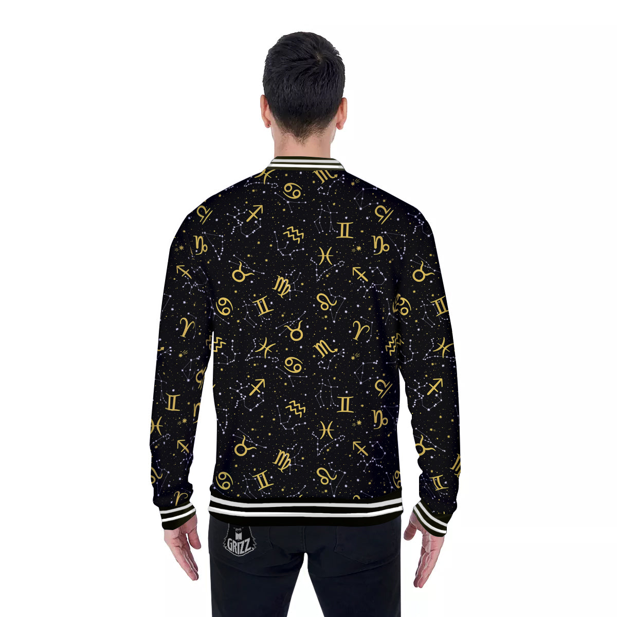Star Zodiac Signs Print Pattern Baseball Jacket-grizzshop