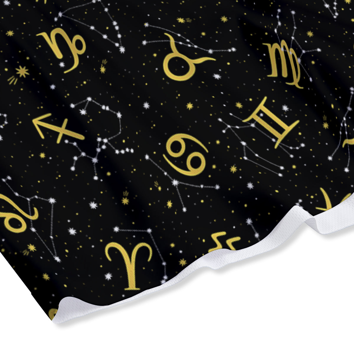 Star Zodiac Signs Print Pattern Mesh Shorts