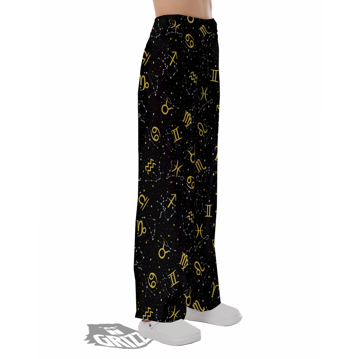Star Zodiac Signs Print Pattern Pajama Pants-grizzshop