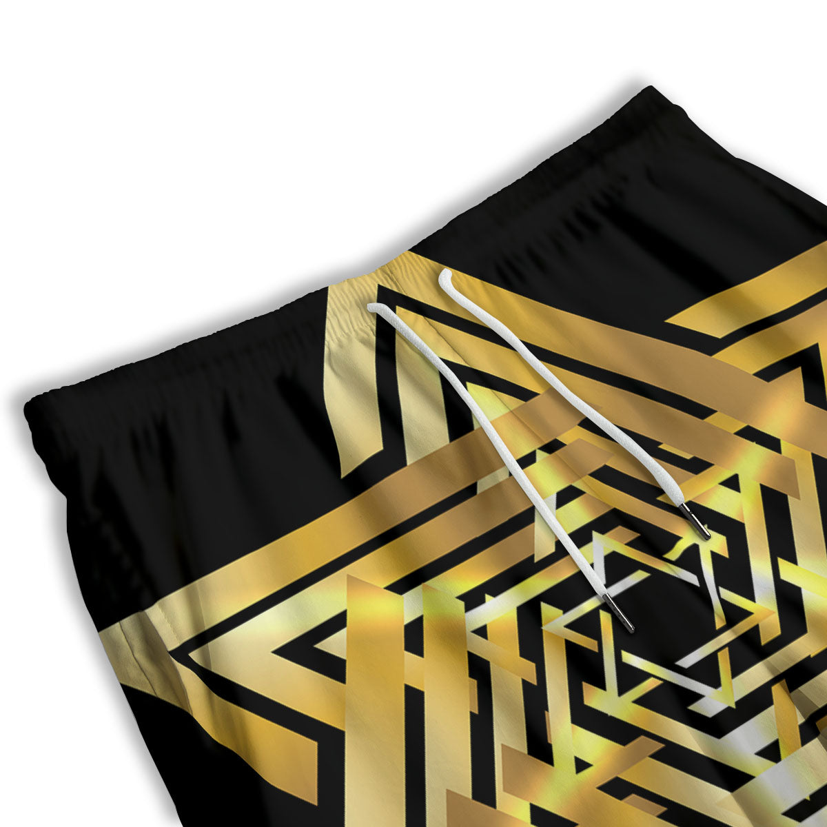 Star of David Gold And Black Print Men's Athletic Shorts