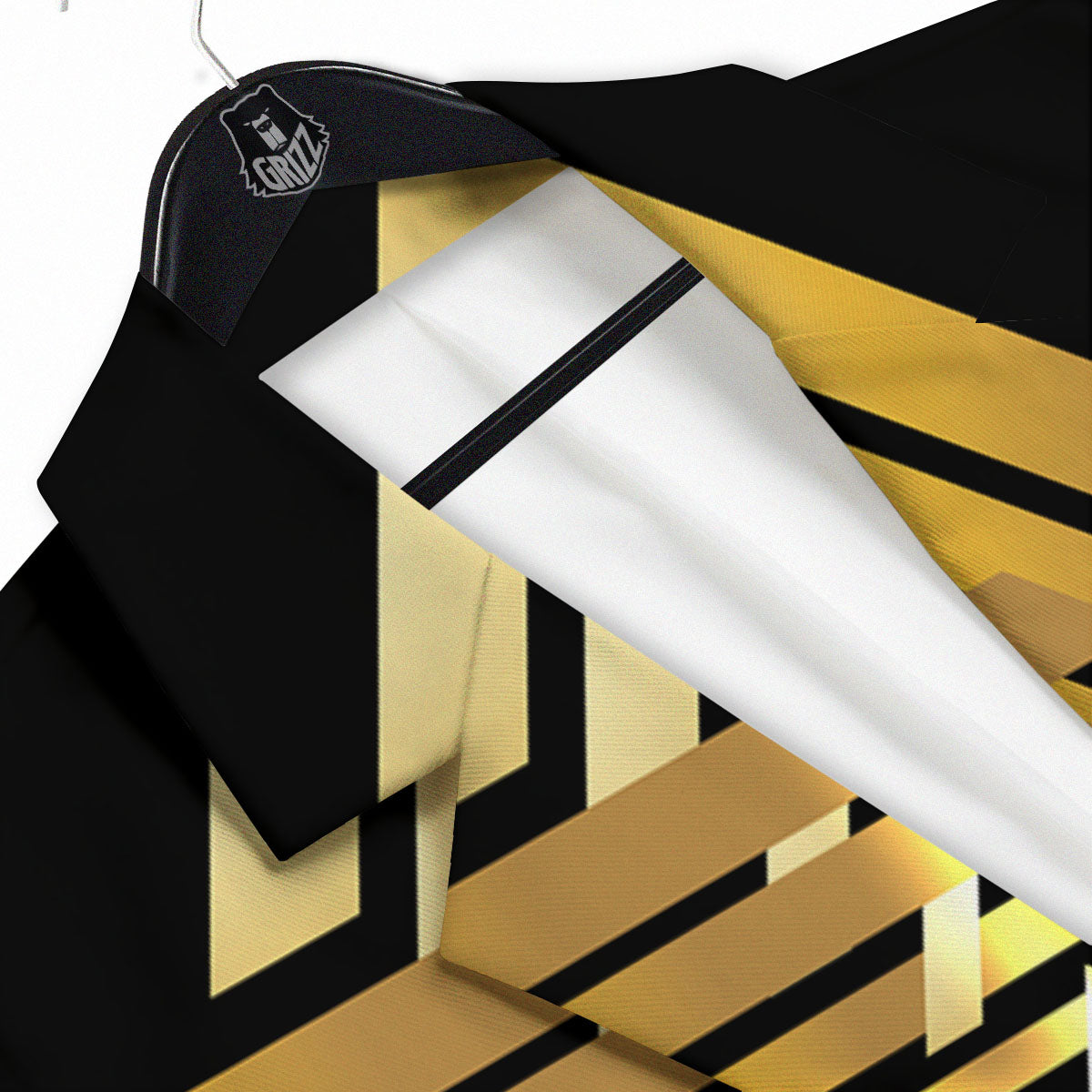 Star of David Gold And Black Print Men's Sport Coat-grizzshop