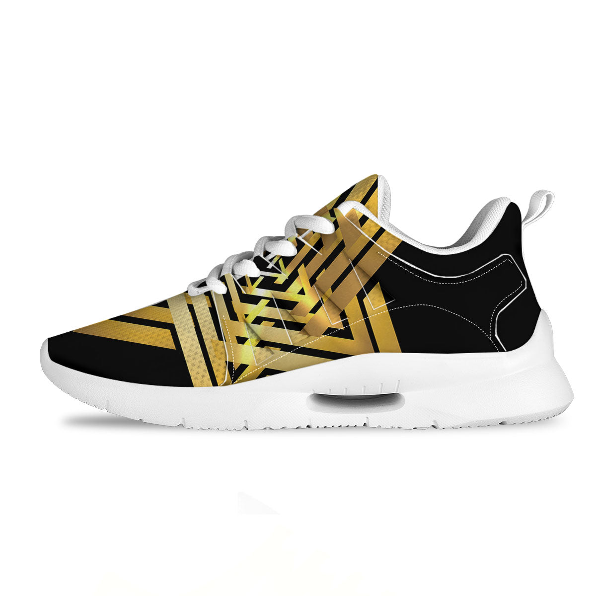 Star of David Gold And Black Print Tennis Shoes-grizzshop