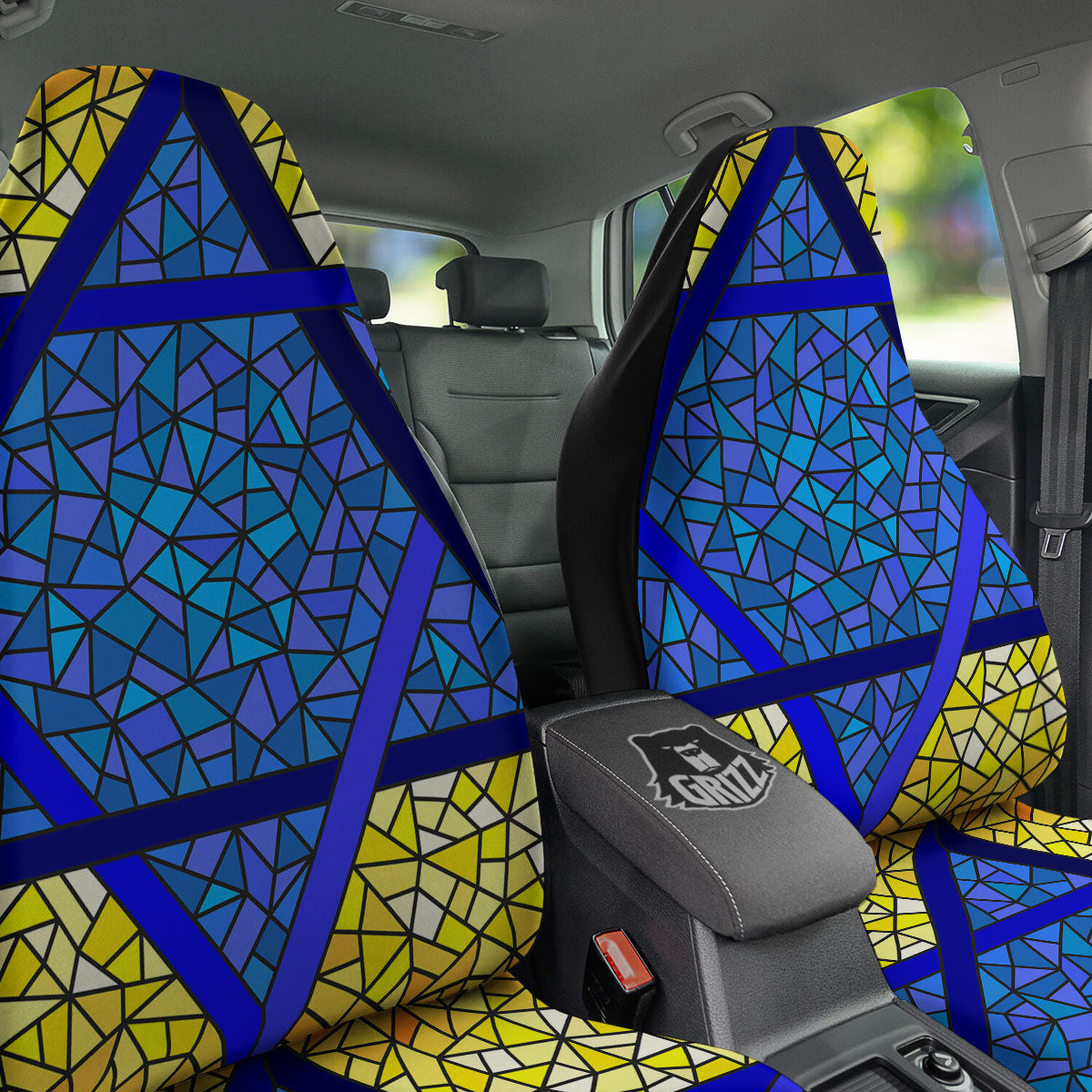Star of David Stained Glass Print Car Seat Covers-grizzshop