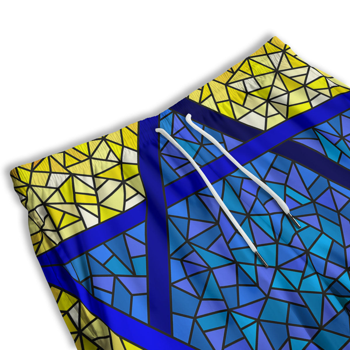 Star of David Stained Glass Print Men's Athletic Shorts