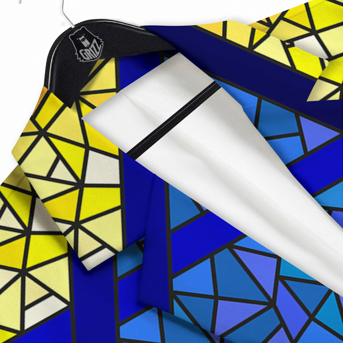 Star of David Stained Glass Print Men's Sport Coat-grizzshop