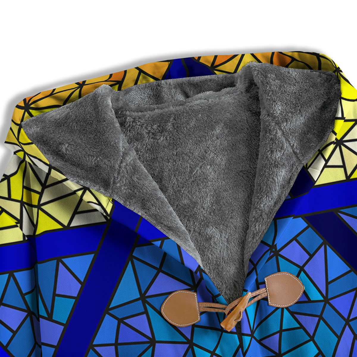 Star of David Stained Glass Print Men's Windbreaker Jacket-grizzshop
