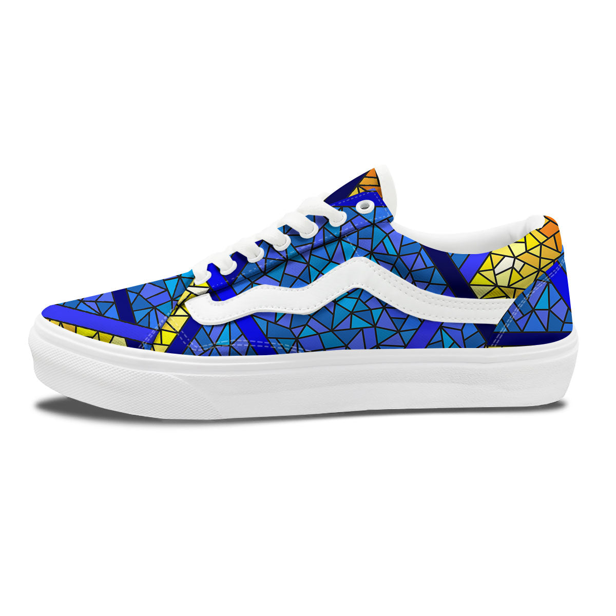 Star of David Stained Glass Print Skate Shoes-grizzshop