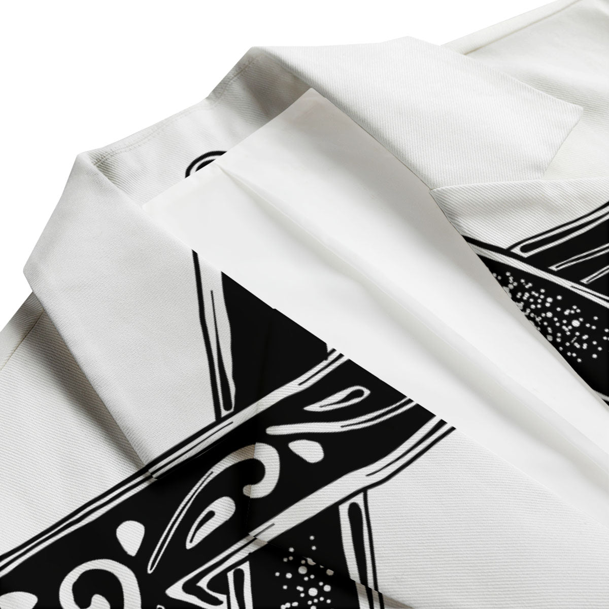 Star of David White And Black Print Men's Blazer-grizzshop