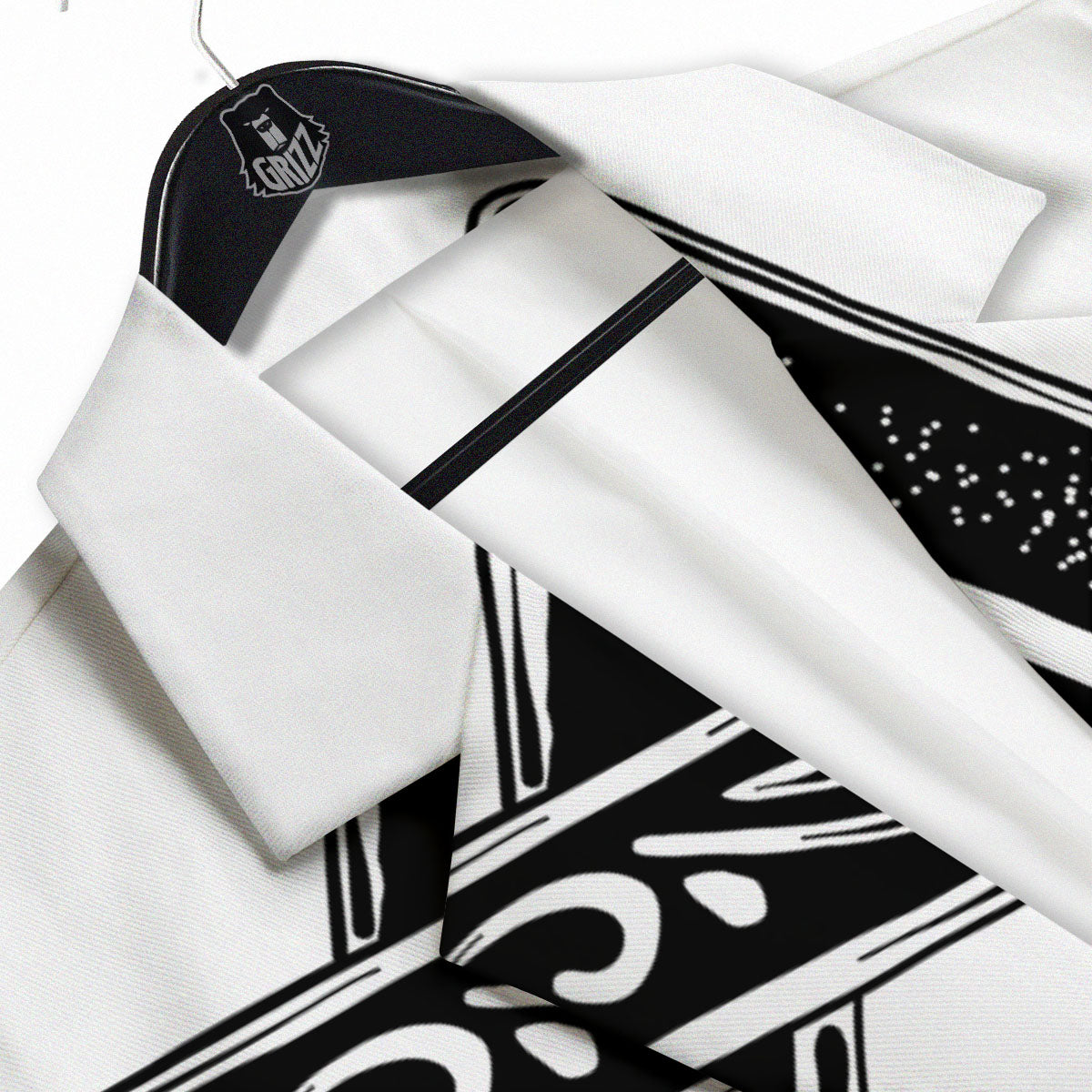 Star of David White And Black Print Men's Sport Coat-grizzshop