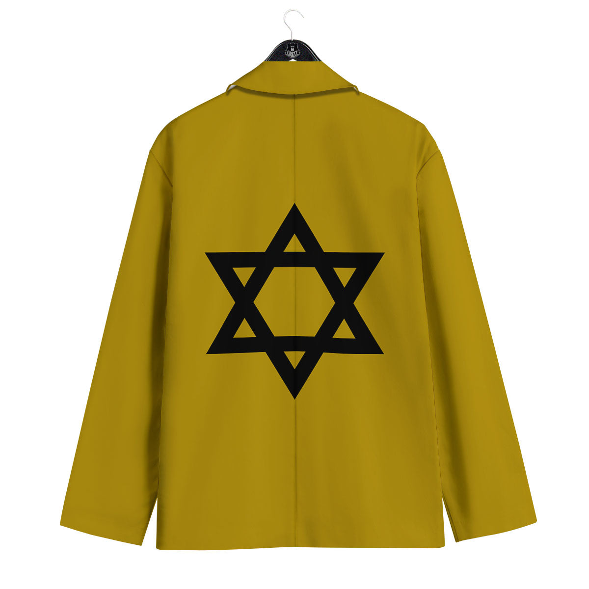Star of David Yellow And Black Print Men's Sport Coat-grizzshop