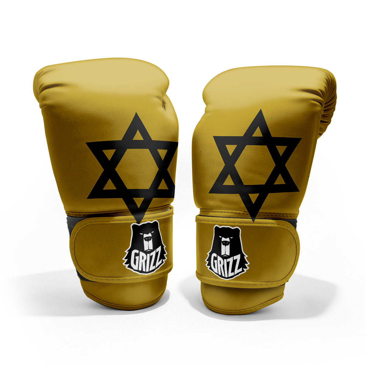 Star of David Yellow And Black Print Pro Boxing Glove