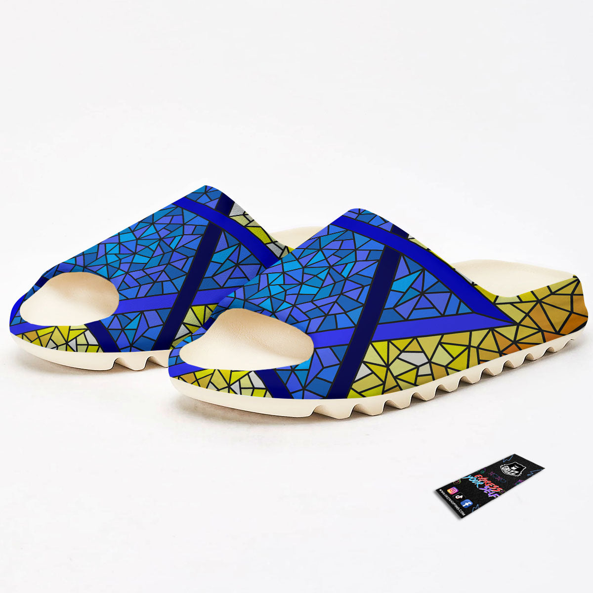 Star of David Stained Glass Print Sandals-grizzshop