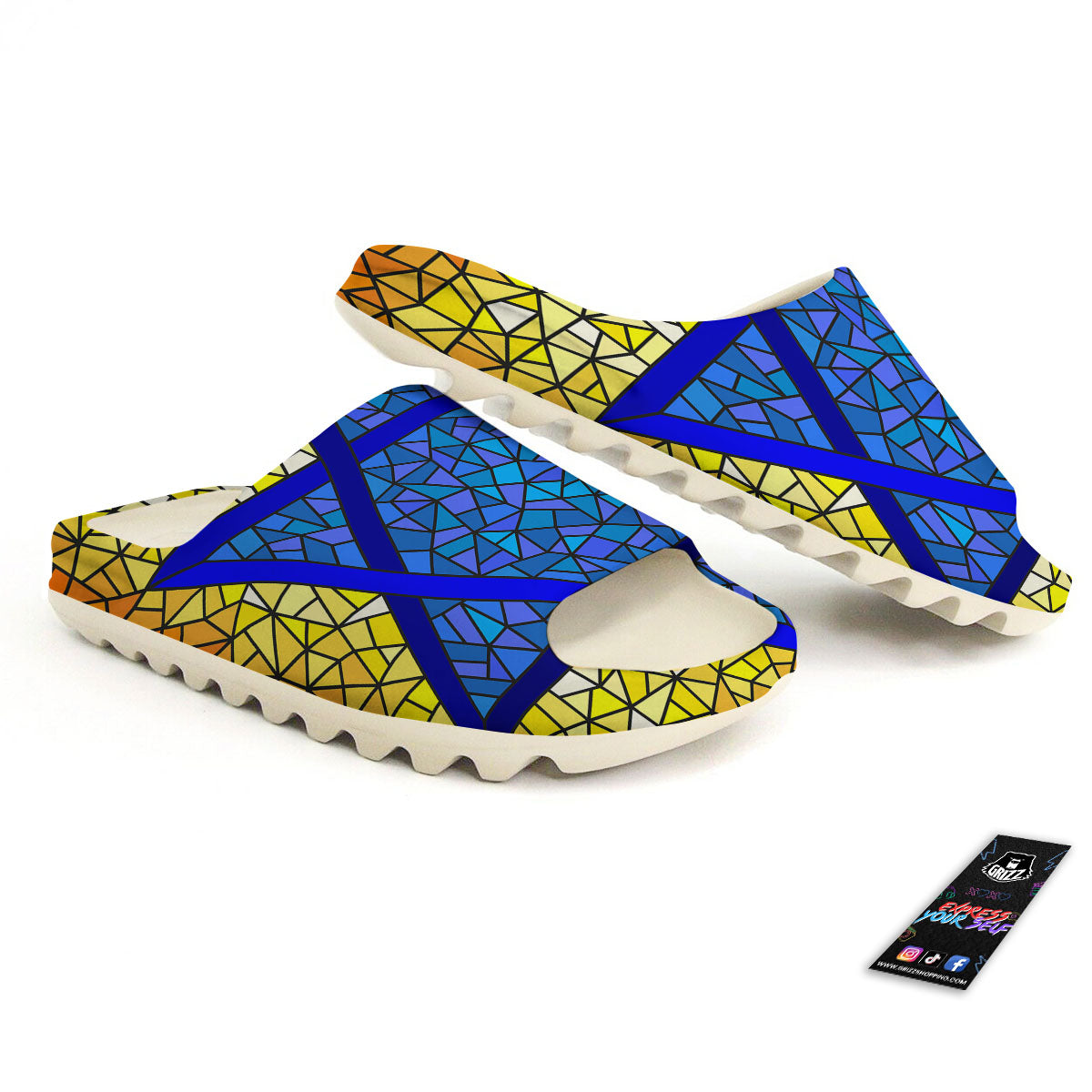 Star of David Stained Glass Print Sandals-grizzshop