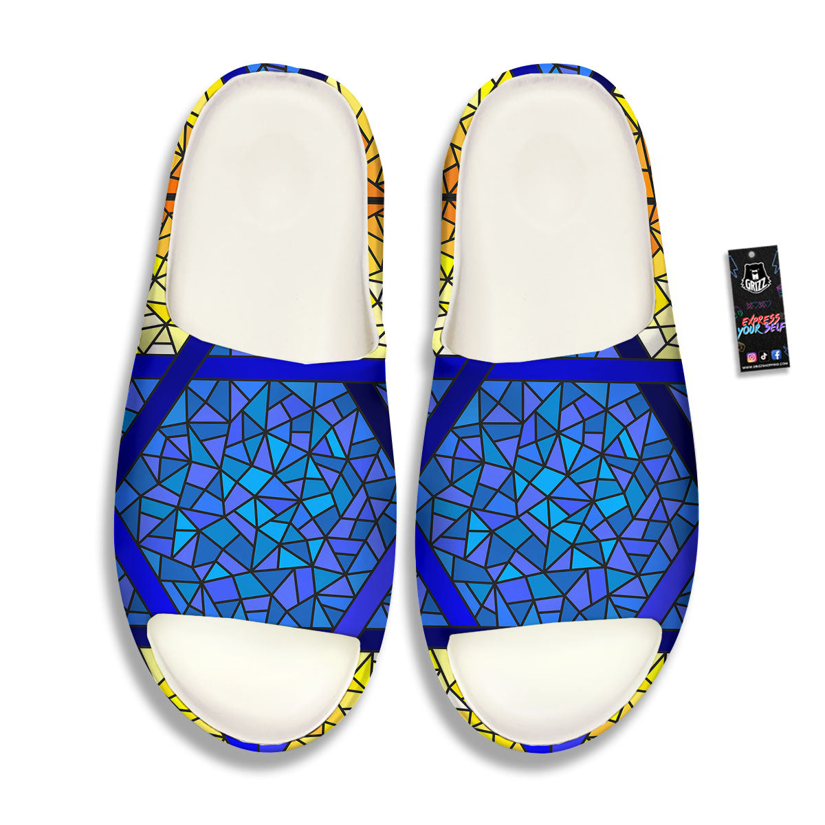Star of David Stained Glass Print Sandals-grizzshop