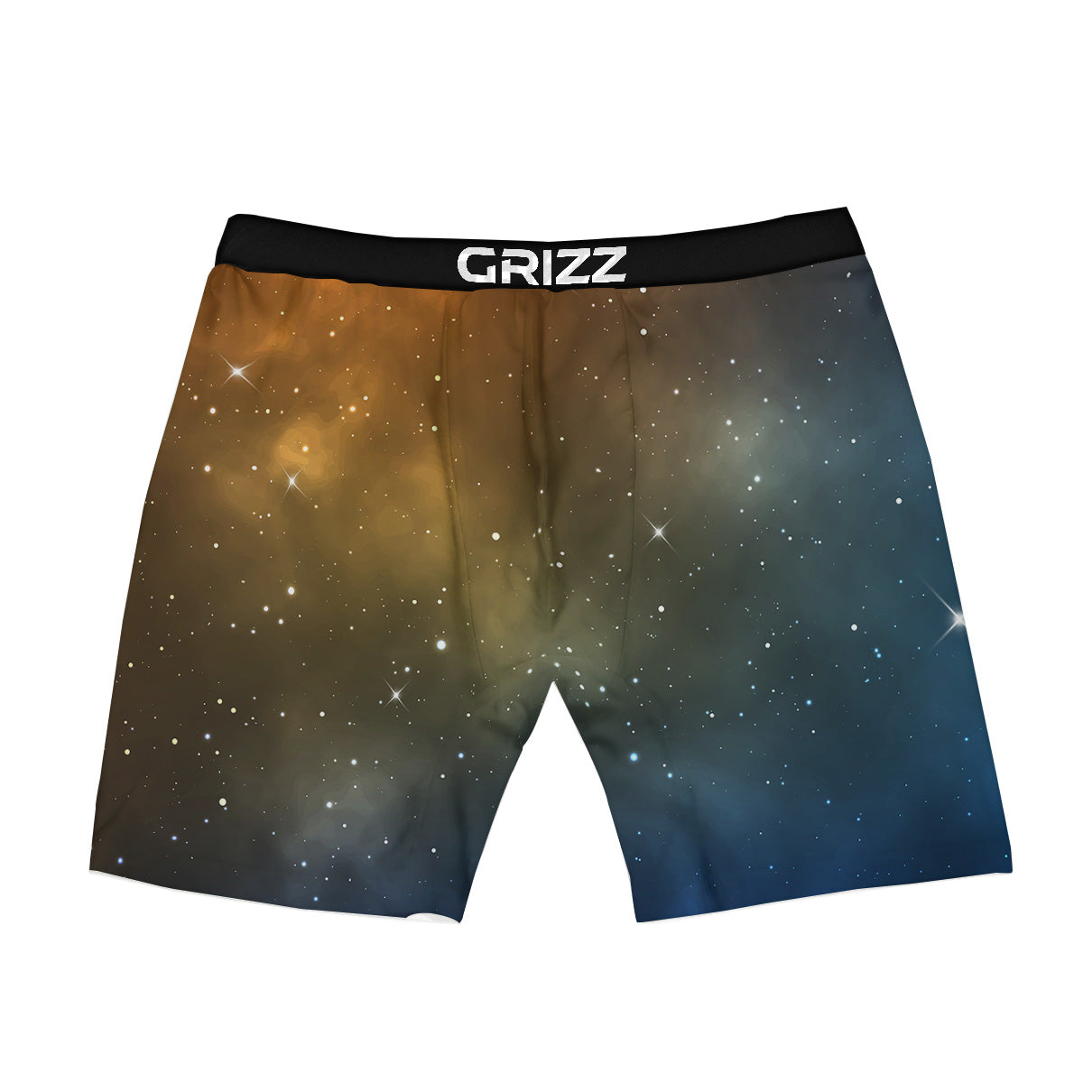 Stardust Galaxy Space Blue Orange Print Boxer Briefs
