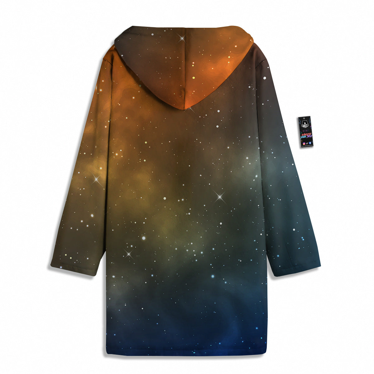 Stardust Galaxy Space Blue Orange Print Men's Windbreaker Jacket-grizzshop