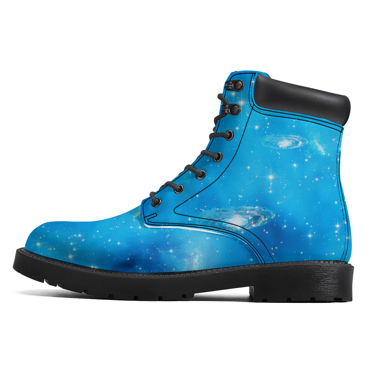 Starfield Galaxy Space Blue Cloud Print Boots-grizzshop
