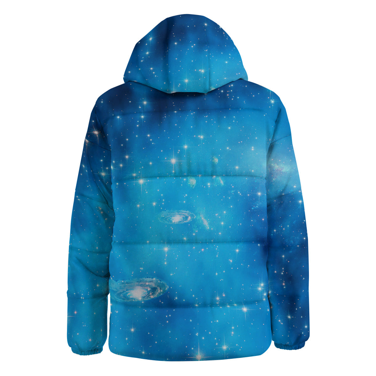 Starfield Galaxy Space Blue Cloud Print Down Jacket-grizzshop