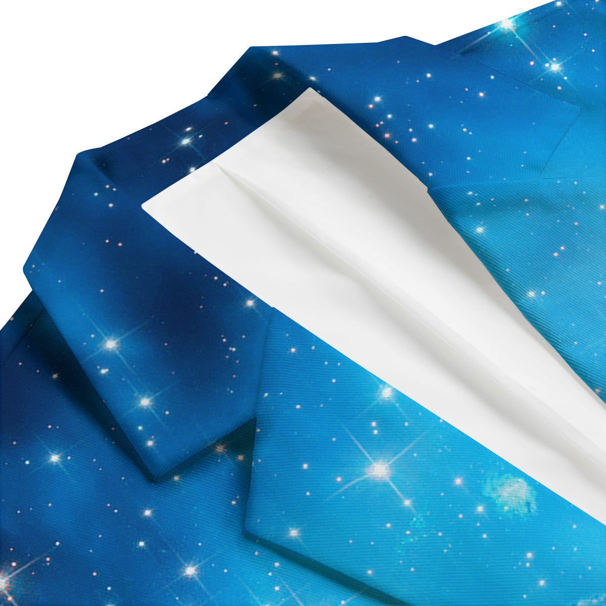 Starfield Galaxy Space Blue Cloud Print Men's Blazer-grizzshop