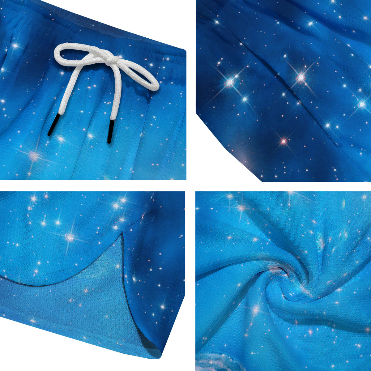 Starfield Galaxy Space Blue Cloud Print Men's Running Shorts-grizzshop