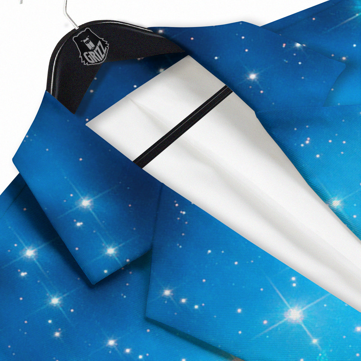 Starfield Galaxy Space Blue Cloud Print Men's Sport Coat-grizzshop