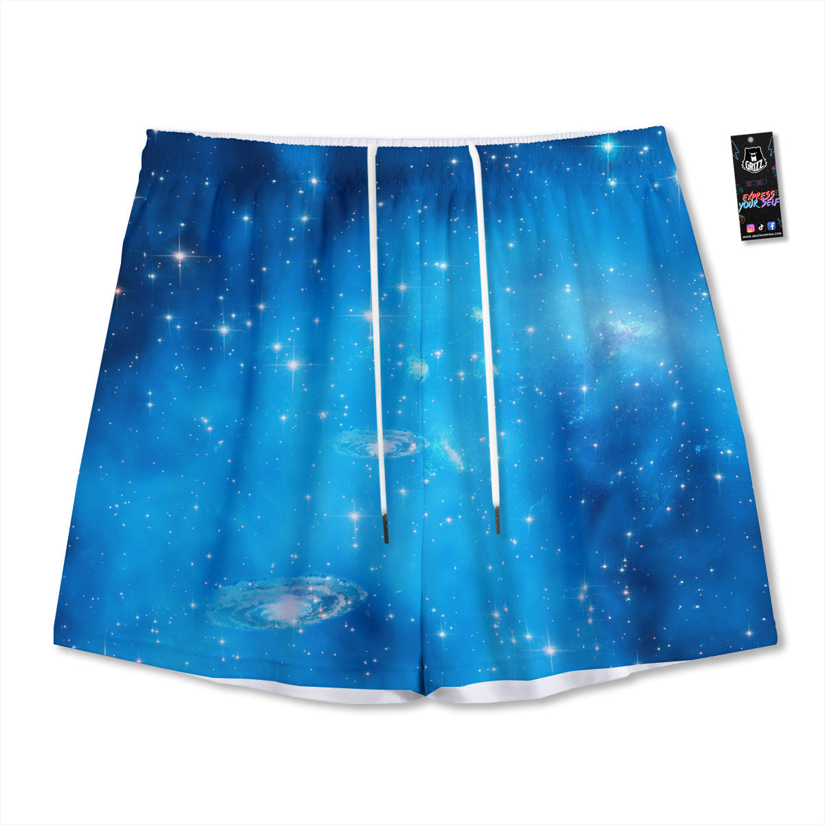 Skull Flaming And Cross Wrench Print Mesh Shorts