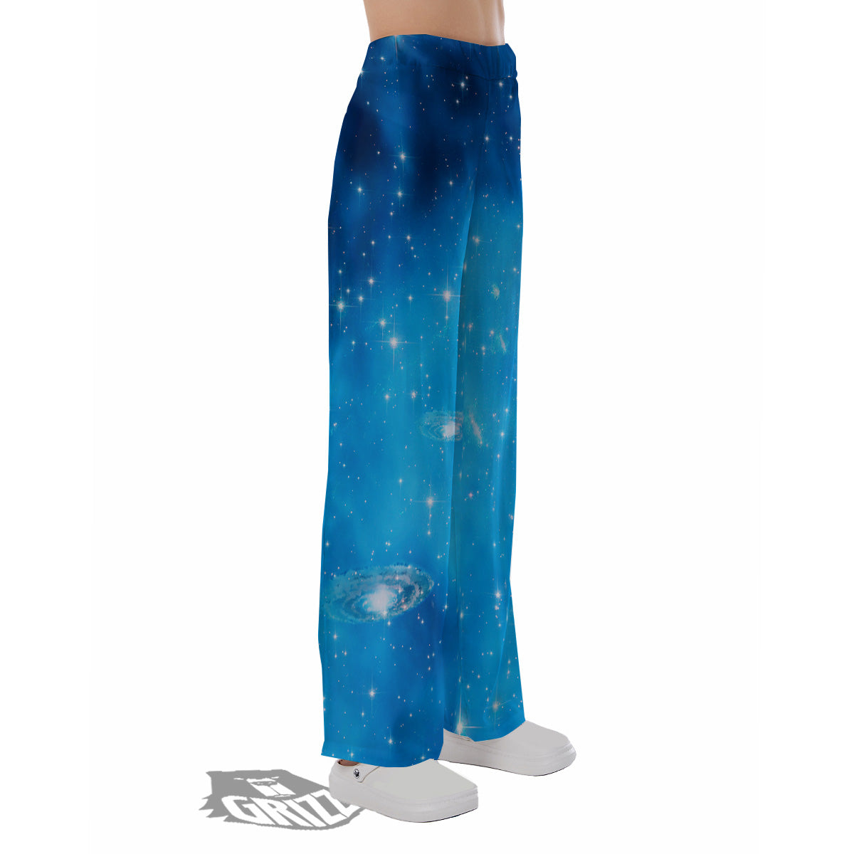 Starfield Galaxy Space Blue Cloud Print Pajama Pants-grizzshop